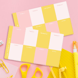 Niedlicher Pink Yellow School Weekly Planer Post-it Klebezettel