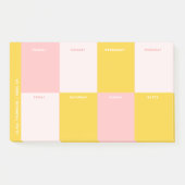 Niedlicher Pink Yellow School Weekly Planer Post-it Klebezettel (Vorderseite)