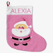 Niedlicher pinkfarbener Weihnachtsfeiertag Großer Weihnachtsstrumpf (Vorderseite)