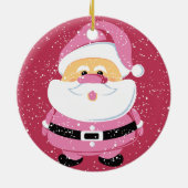 Niedlicher pinkfarbener Weihnachtsfeiertag Keramik Ornament (Hinten)