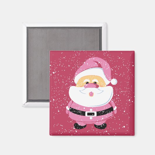 Niedlicher pinkfarbener Weihnachtsfeiertag Magnet (Vorderseite/Rückseite)