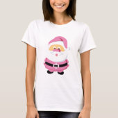 Niedlicher pinkfarbener Weihnachtsmann und individ T-Shirt (Vorderseite)