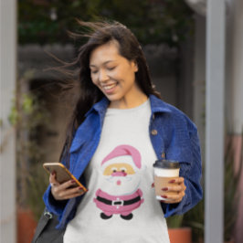 Niedlicher pinkfarbener Weihnachtsmann und individ T-Shirt