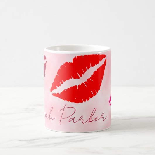 niedlicher Pinkkuss Kaffeetasse (Mittel)