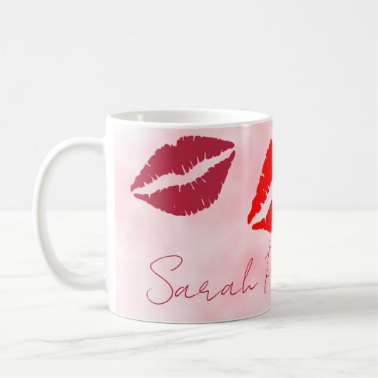 niedlicher Pinkkuss Kaffeetasse (Links)