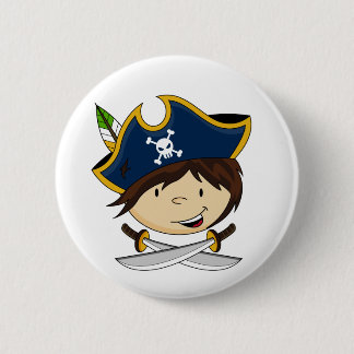 Niedlicher Piraten-Kapitän Button