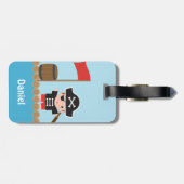 Niedlicher Piraten-Kapitän Ocean Raft For Boys Gepäckanhänger (Rückseite horizontal)