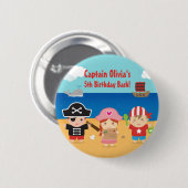 Niedlicher Piraten-Themed Button (Vorne & Hinten)