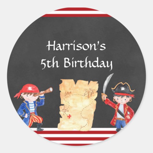 Niedlicher Piratenaufkleber Runder Aufkleber (Vorderseite)