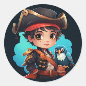 Niedlicher Piratenaufkleber Runder Aufkleber (Vorderseite)