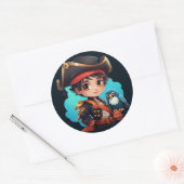 Niedlicher Piratenaufkleber Runder Aufkleber (Umschlag)