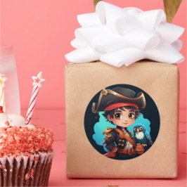 Niedlicher Piratenaufkleber Runder Aufkleber