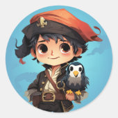 Niedlicher Piratenaufkleber Runder Aufkleber (Vorderseite)