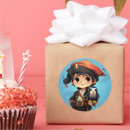 Niedlicher Piratenaufkleber Runder Aufkleber