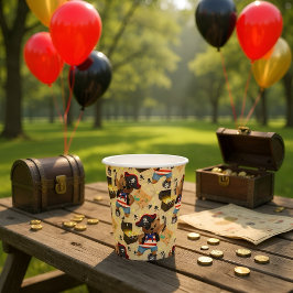 Niedlicher Piratenbär Party Pappbecher