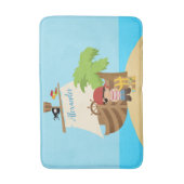 Niedlicher Piratenboy und Individuelle Name Badematte (Vorderseite Vertikal)