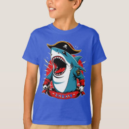 Niedlicher Piratenhai auf einem T - Shirt