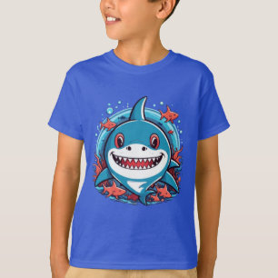 Niedlicher Piratenhai auf einem T - Shirt