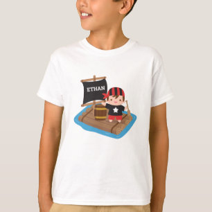 Niedlicher Piratenjunge mit Bandana, Rafting Boat  T-Shirt