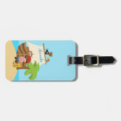 Niedlicher Piratenjunge und großer Individuelle Na Gepäckanhänger (Vorderseite horizontal)