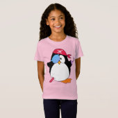 Niedlicher Piratenpinguin-Grau T-Shirt (Vorne ganz)