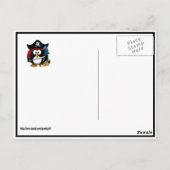 Niedlicher Piratenpinguin mit Schatztruhe Postkarte (Rückseite)