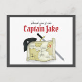 Niedlicher Piratenschutz - Dankeschön Karte (Vorderseite)