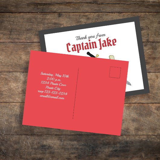 Niedlicher Piratenschutz - Dankeschön Karte