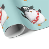 Niedlicher PiratPenguin Geschenkpapier (Rolleneckpunkt)