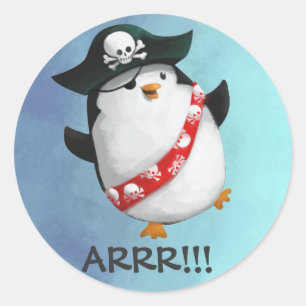 Niedlicher PiratPenguin Runder Aufkleber