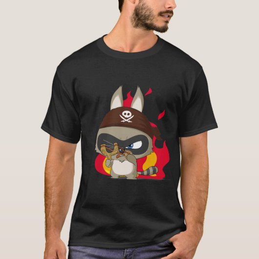 Niedlicher Piratslingshot-Cartoon-Charakter-T - T-Shirt (Vorderseite)