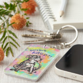 Niedlicher Pit Bull "Adoptier!, Shop nicht" Schlüsselanhänger (Vorderseite rechts)