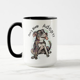 Niedlicher Pit Bull "Adoptier!, Shop nicht" Tasse