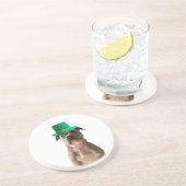 Niedlicher Pit Bull Dog Hat St. Patrick's Day Getränkeuntersetzer (Seite)