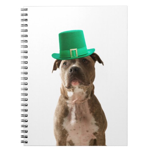 Niedlicher Pit Bull Dog Hat St. Patrick's Day Notizblock (Vorderseite)