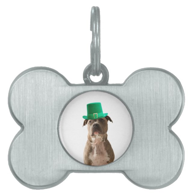 Niedlicher Pit Bull Dog Hat St. Patrick's Day Tiermarke (Vorderseite)