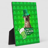 Niedlicher Pit Bull Dog Hat St. Patrick's Day w Cl Fotoplatte (Seite)