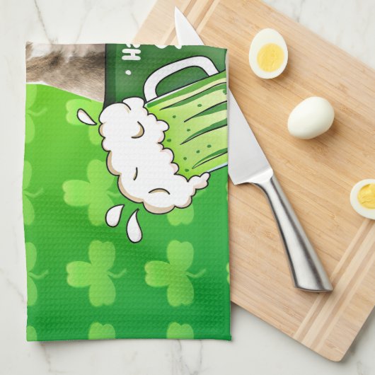 Niedlicher Pit Bull Dog Hat St. Patrick's Day w Cl Handtuch (Viertel Falte)