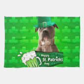 Niedlicher Pit Bull Dog Hat St. Patrick's Day w Cl Handtuch (Horizontal)