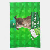 Niedlicher Pit Bull Dog Hat St. Patrick's Day w Cl Handtuch (Vertikal)