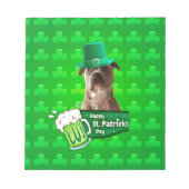 Niedlicher Pit Bull Dog Hat St. Patrick's Day w Cl Notizblock (Vorderseite)