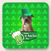 Niedlicher Pit Bull Dog Hat St. Patrick's Day w Cl Untersetzer (Vorderseite)