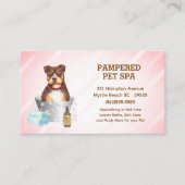Niedlicher Pit Bull Terrier Pet Groomer Wellness-C Visitenkarte (Vorderseite)