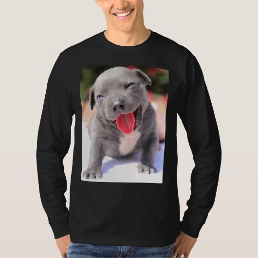 Niedlicher Pit Bull Welpe T-Shirt (Vorderseite)