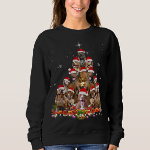 Niedlicher Pitbuler Weihnachtsbaum Dog Santa Xmas Sweatshirt