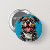 Niedlicher Pitbulhund Button (Vorne & Hinten)