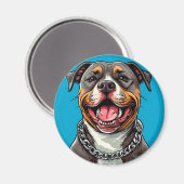 Niedlicher Pitbulhund Magnet (Vorderseite/Rückseite)