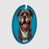 Niedlicher Pitbulhund Ornament (Vorderseite)