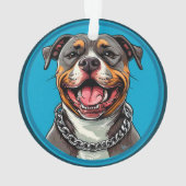 Niedlicher Pitbulhund Ornament (Rückseite)