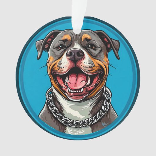 Niedlicher Pitbulhund Ornament (Vorderseite)